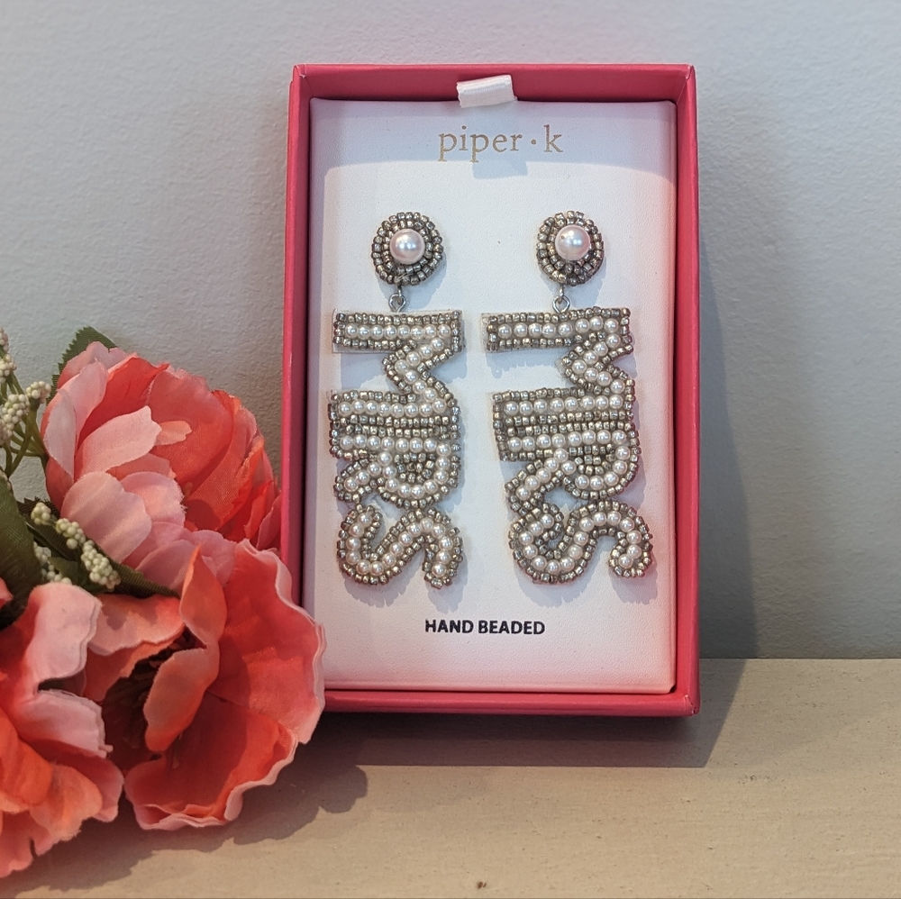 Mrs beaded earrings